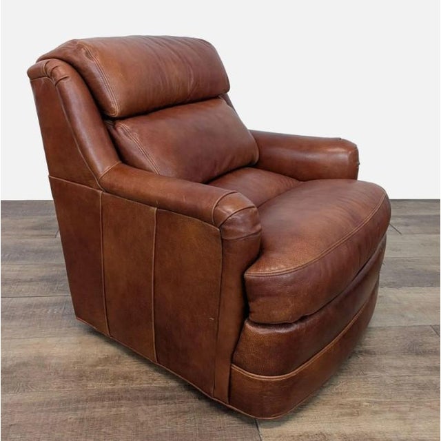 Whittemore-Sherrill Leather Lounge Chair With Ottoman For Sale - Image 6 of 10