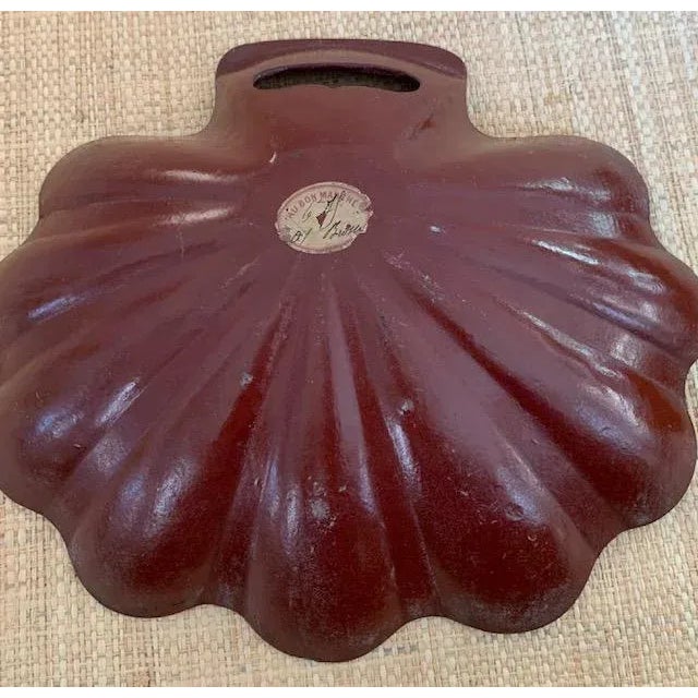 Oxblood Red Antique French Chinsoiserie Papier Mache Dustpan & Brush - Deep Oxblood Red For Sale - Image 8 of 10