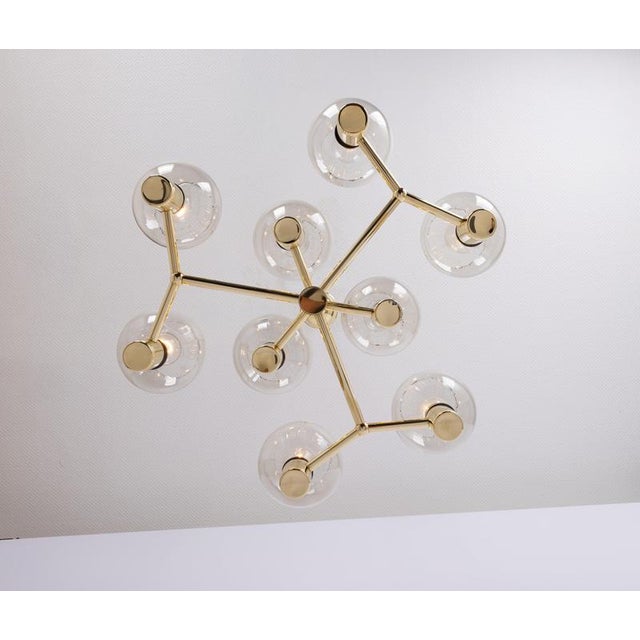 Large Vintage Brass Chandelier, Germany, 1960s For Sale - Image 12 of 13