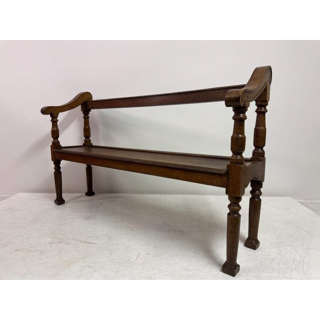 Brown French Oak Bench, 19th Century For Sale - Image 8 of 15