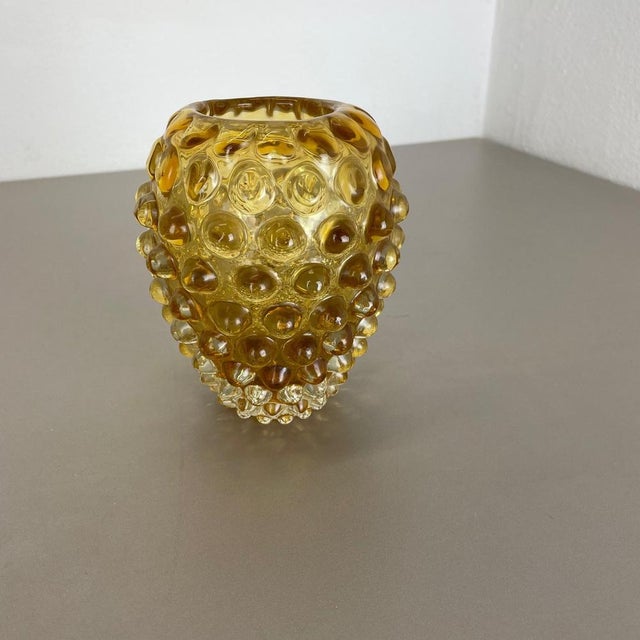 Yellow Murano Lenti Glass Vase Element attributed to Ercole Barovier and Toso, Italy, 1960s For Sale - Image 4 of 18