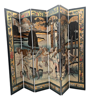 Painted Six-Panel Screen, 1900s