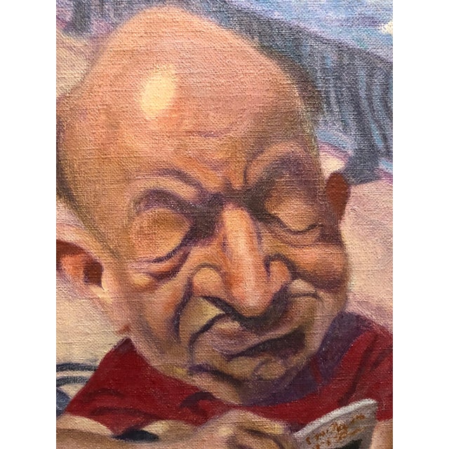 Late 20th Century Sandy Huffaker, Oil Painting by Well Known Cartoonist and Illustrator Upper East Side, Manhattan, Framed For Sale - Image 4 of 5
