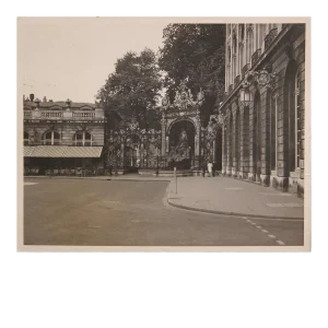 Mid 20th Century Sculpture Street Scene Black and White Photograph