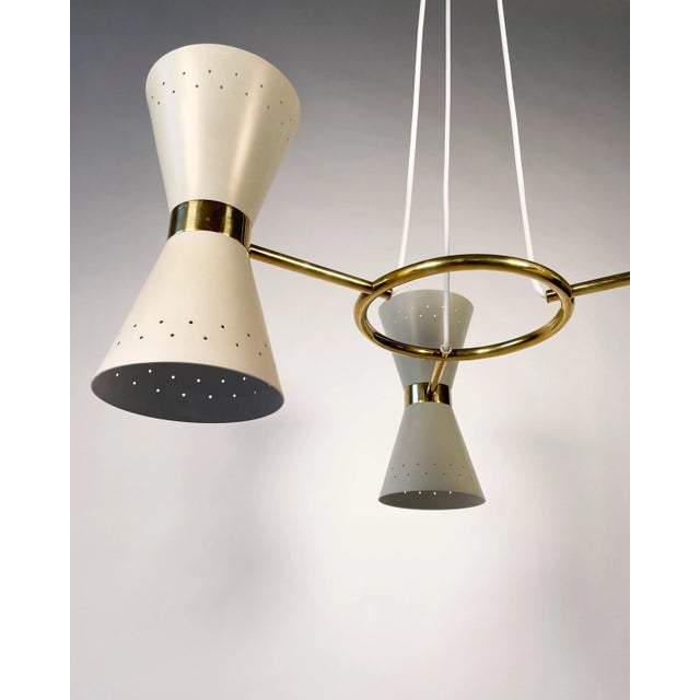 Gold Scandinavian Chandelier by Alf Svensson for Bergboms, 1950s. For Sale - Image 8 of 13