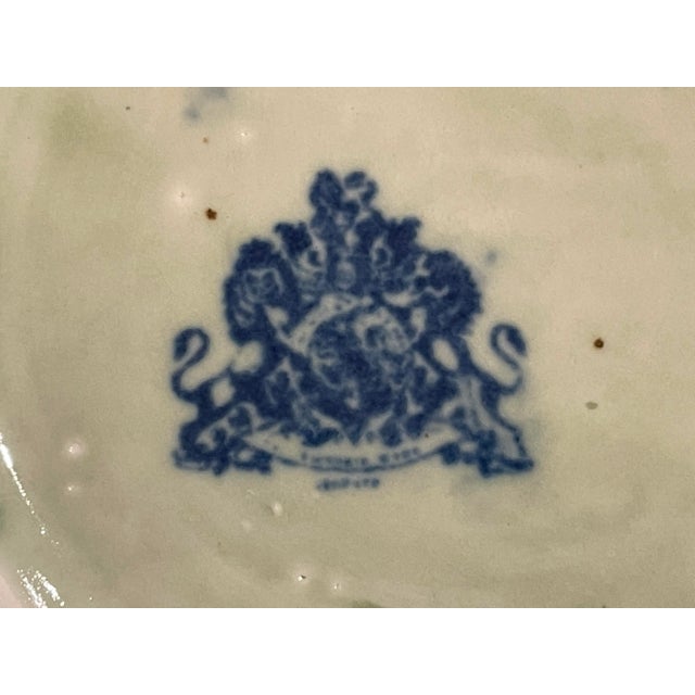 Ceramic Vintage Victoria Ironstone Large Decorative Bowl With Celadon Glaze For Sale - Image 7 of 11