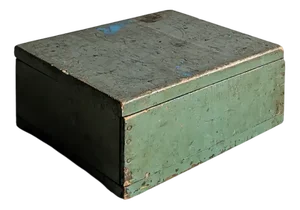 Vintage Industrial Green Wooden Tool Box, 1950s