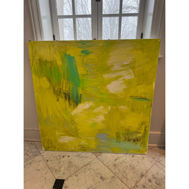 Textile “Happy Place” Large Abstract Oil Painting For Sale - Image 7 of 7