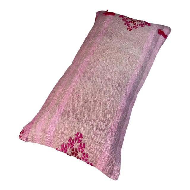 Pink Vintage Turkish Kilim Pillow Cover For Sale - Image 8 of 11