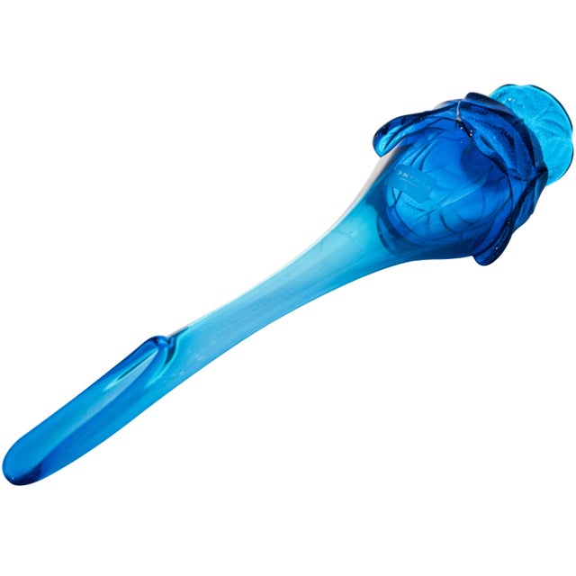 Midcentury Handmade Blue Vase For Sale In New York - Image 6 of 7