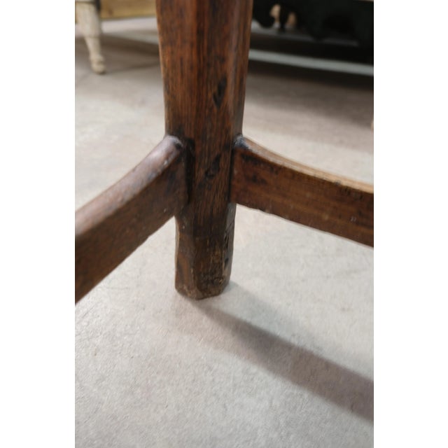 19th Century Antique Elm Wood Tavern Table With Game Carving For Sale - Image 12 of 13