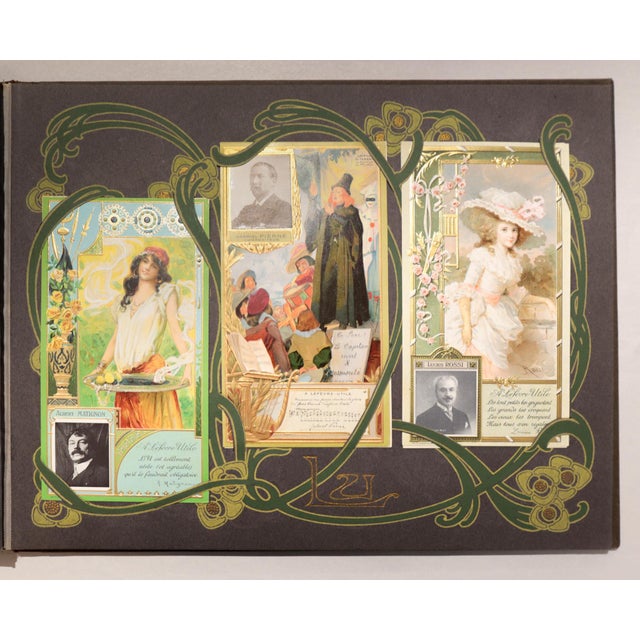 Art Nouveau 1905 French Art Nouveau Album of Biscuit Lu Collectible Postcards (Aviators) For Sale - Image 3 of 6