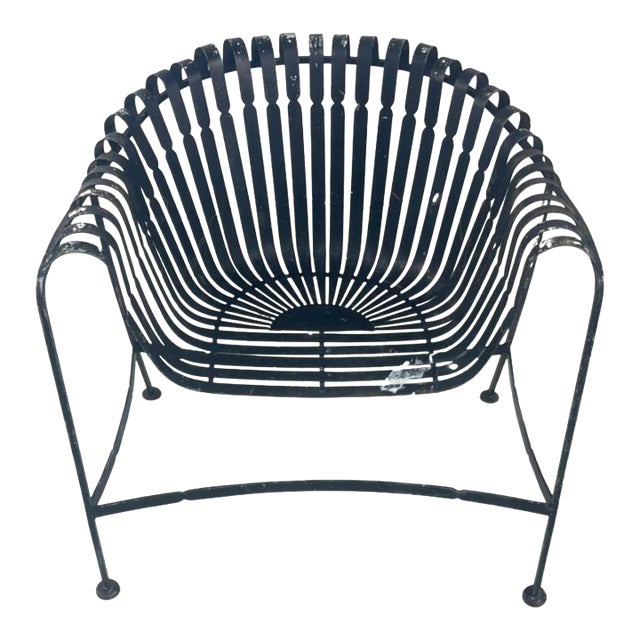 1950s Wrought Iron Patio Chair For Sale