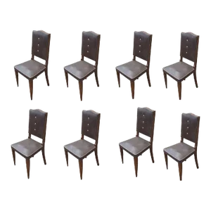 Set of 8 Vintage Italian High Back Dining Chairs