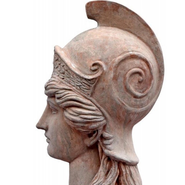 Herma of Athena in Terracotta, 1900s For Sale - Image 3 of 7