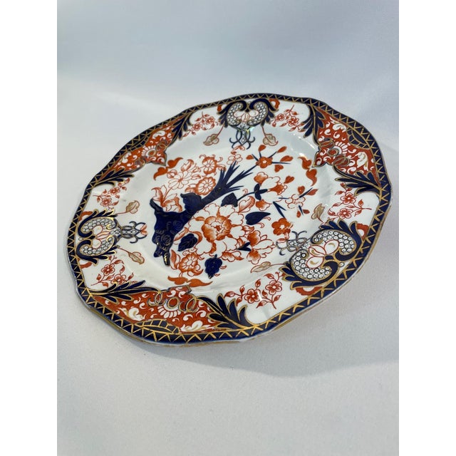 Chinoiserie Antique English Royal Crown Derby Dinner Plate, C. 1901 For Sale - Image 3 of 12