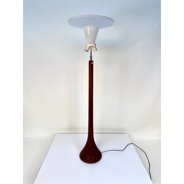 Large Sculptural Height-Adjustable Floor Lamp in Teak from Domus, Germany, 1970s For Sale - Image 13 of 18