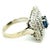 Contemporary Vintage Sapphire & Diamond Square Cluster Ring in 14k White Gold, Size 7 For Sale - Image 3 of 13