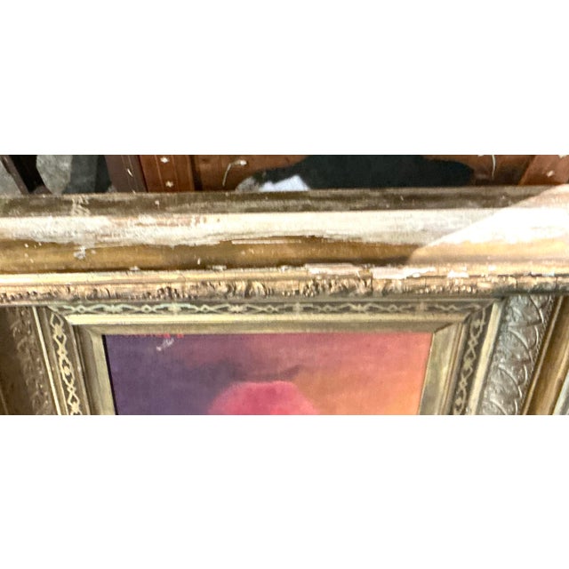 Vintage Boho Original Abstract Expressionist Still Life on Canvas For Sale - Image 10 of 12