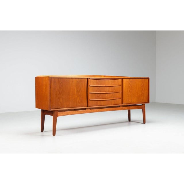 Svend aage madsen sideboard in teak, produced by k. Knudsen & søn, denmark, 1960s. A beautifully proportioned example of...