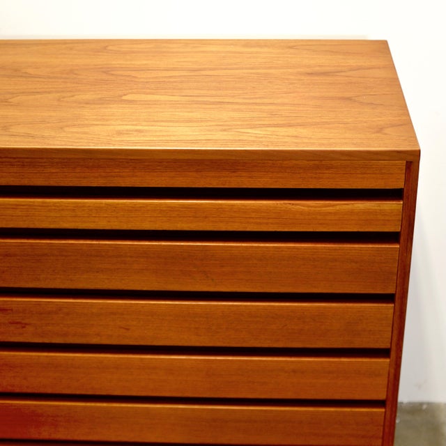 Danish Teak 7 Drawer Dresser, Attributed to Kai Kristiansen for Schou Andersen For Sale - Image 11 of 14