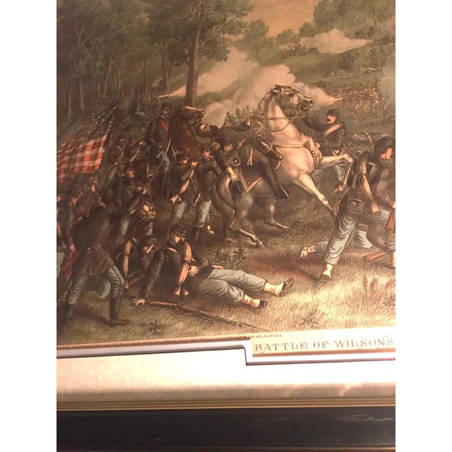 Kurz & Allison Framed Pair Civil War Color Lithograph Battle Scene Prints For Sale - Image 11 of 15