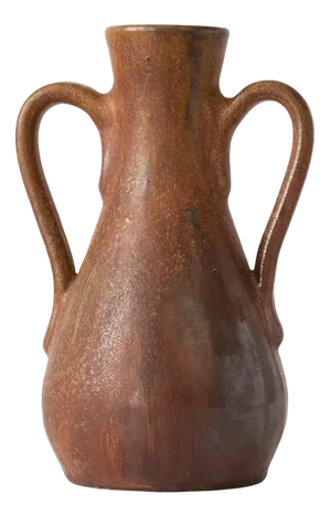 Belgian Brown Glazed Ceramic Vase by Pierre Biron, 1930s