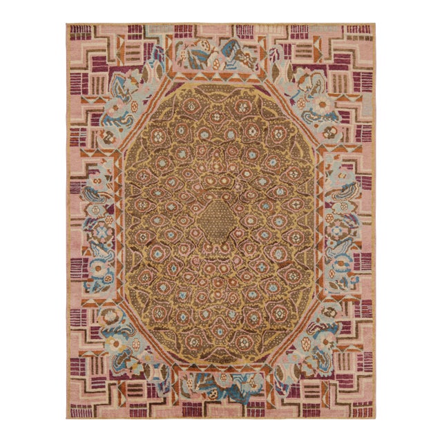 Rug & Kilim’s French Art Deco Style Rug with Polychromatic Geometric Patterns - 12x14 For Sale