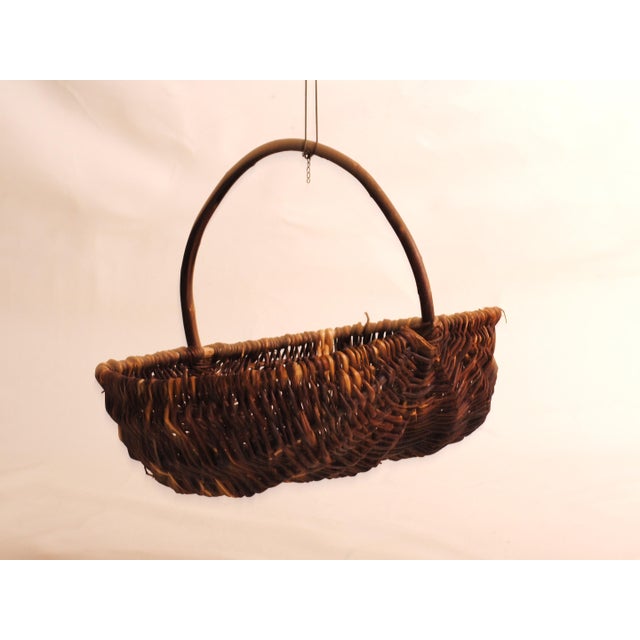 Woven Wicker Farm Basket, 1900s For Sale - Image 3 of 8