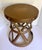 Here is a great vintage hammered brass stool, likely made in the 1970s. This piece features a sculptural X-form base with...