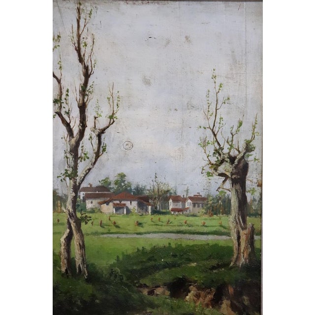 Countryside Landscapes, Oil Paintings on Board, Early 20th Century, Framed, Set of 2 For Sale - Image 3 of 17