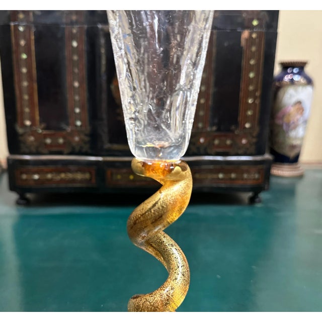 Pair of Union Street Spiral Gold Champagne Flutes, 1996-2003 For Sale In San Diego - Image 6 of 9