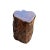 Abstract Raw Wood Rough Grain Finish Irregular Shape Short Stool Table For Sale - Image 3 of 6