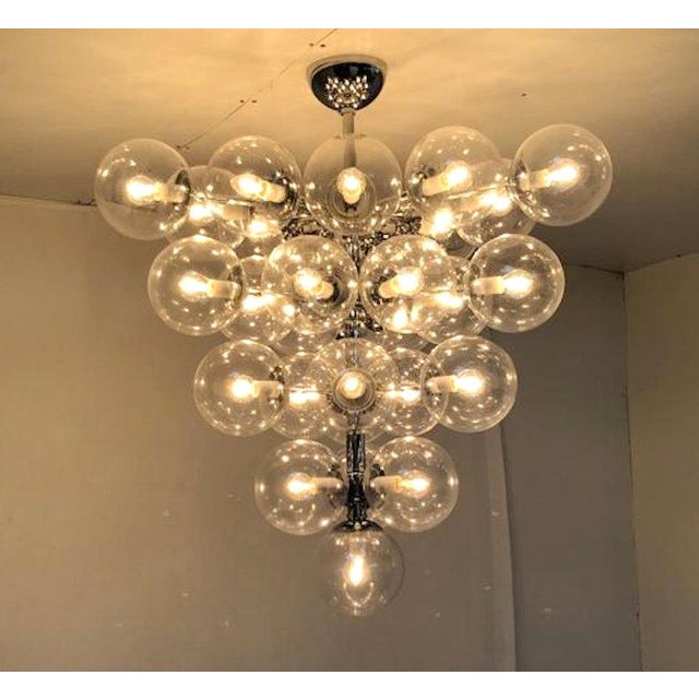 Not Yet Made - Made To Order 21st Century Italian Grappolo Polished Chrome Clear Murano Glass Chandelier by Fabio LTD For Sale - Image 5 of 7