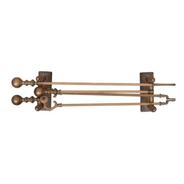 Antique Brass Fireplace Tools, 1880s, Set of 4 For Sale - Image 16 of 16