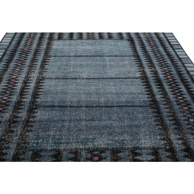 Rug & Kilim Rug & Kilim’s Delta Rug in Dark Blue, 8x10 For Sale - Image 4 of 6