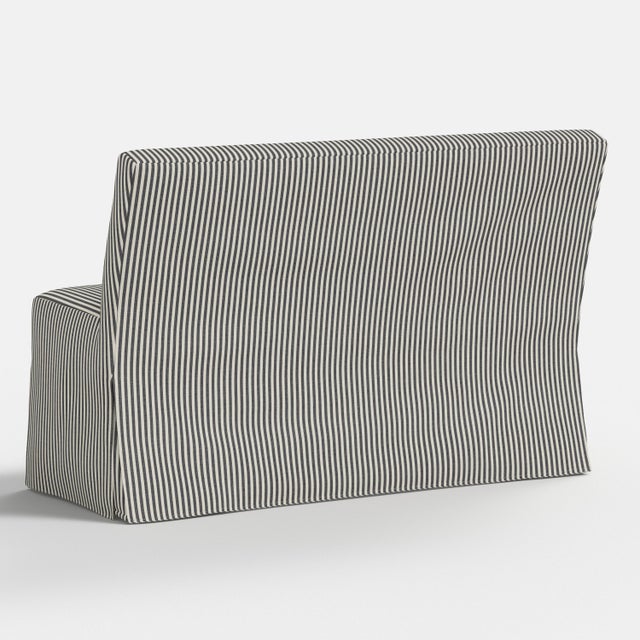 Textile Stoffer Home x Cloth & Company Slipcover for Lindy Dining Banquette in Jane Stripe Carbon For Sale - Image 7 of 7