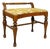 Vintage Traditional Maple Vanity Bench Seat W/ Green Floral Cushion For Sale