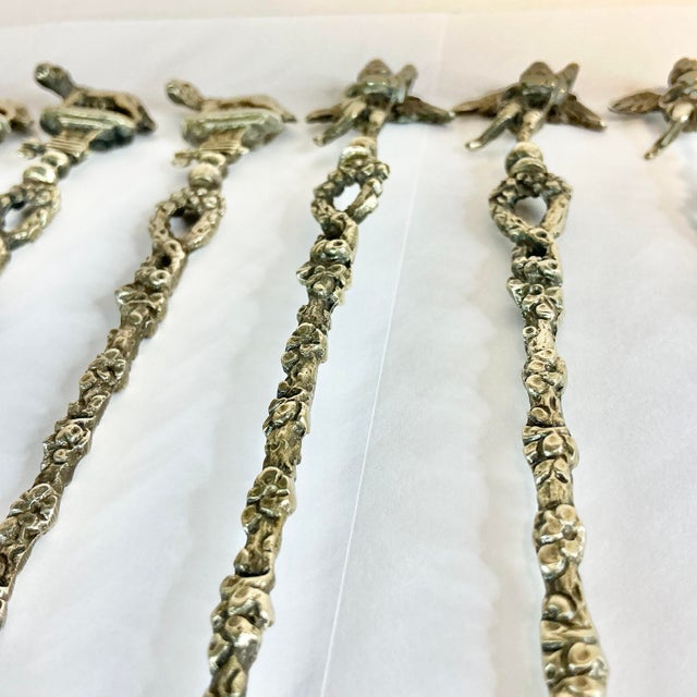 Silver 1920s Antique Italian Baroque Rocco Silverplate Dessert Spoons - Set of 10. For Sale - Image 8 of 12