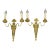 French Louis XVI Style 2-Light Gilt Bronze and Brass Sconces, Set of 2 For Sale