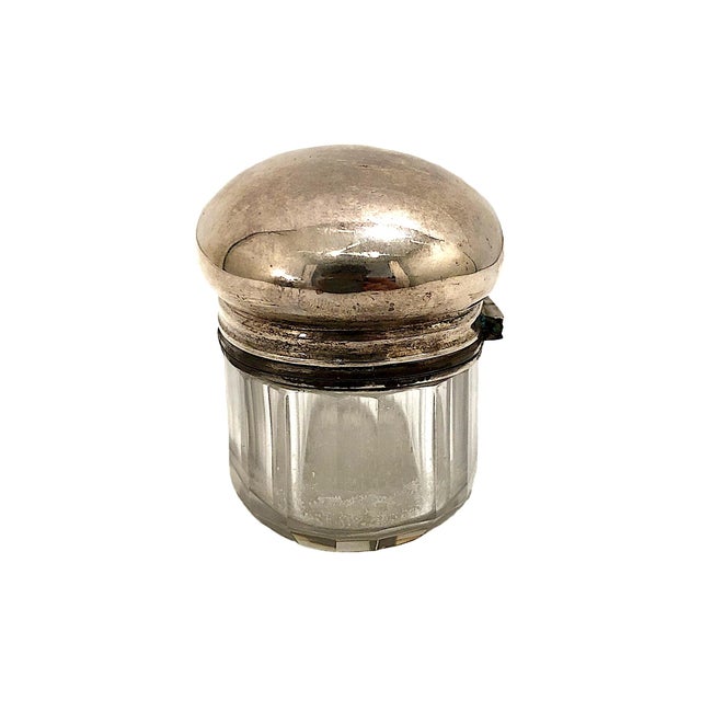 Traditional Edwardian Sterling Silver and Cut Crystal Vanity Bottle by Drew & Sons For Sale - Image 3 of 8