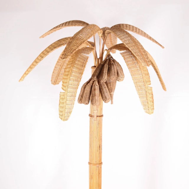Banana Lamp in Natural Rattan For Sale - Image 5 of 7