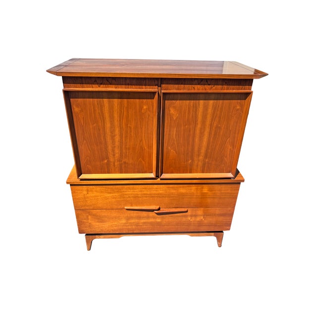 Mid Century Modern Vintage Tall Dresser High Boy Floating Design Parvin Style For Sale - Image 12 of 12