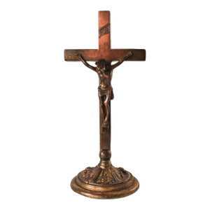Vintage Bronze Freestanding Crucifix