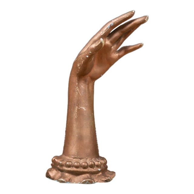 Mid 20th Century Copper Tone Jewelry Display Hand For Sale