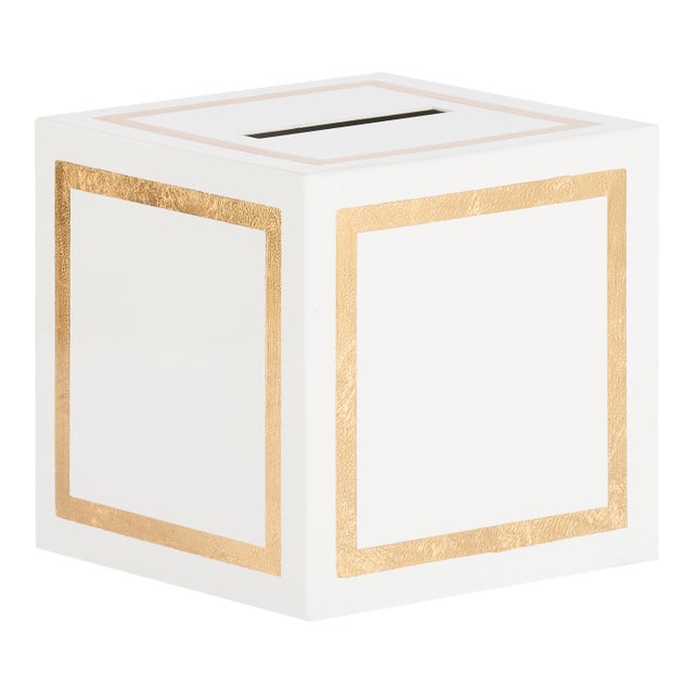 Ibiza Tissue Box - Gold For Sale