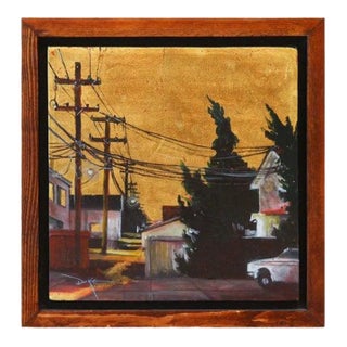 Duke Windsor, Impressionistic Cityscape Painting, "Nocturnal Alley's Glow" For Sale