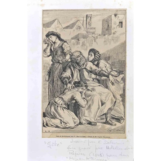 Death of Goetz von Berlichingen is a woodcut print on ivory-colored paper, realized by Hotelin et Reguier after Eugène...