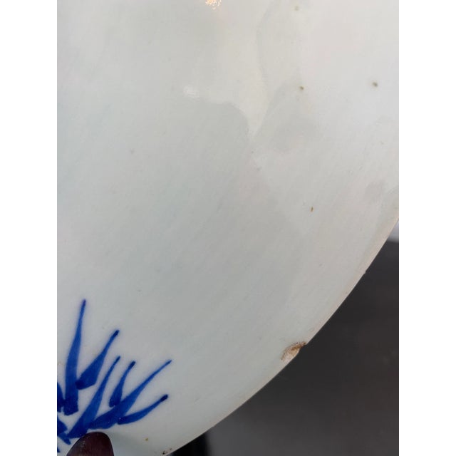 Large Mid 19th Century Blue and White Charger For Sale - Image 9 of 13