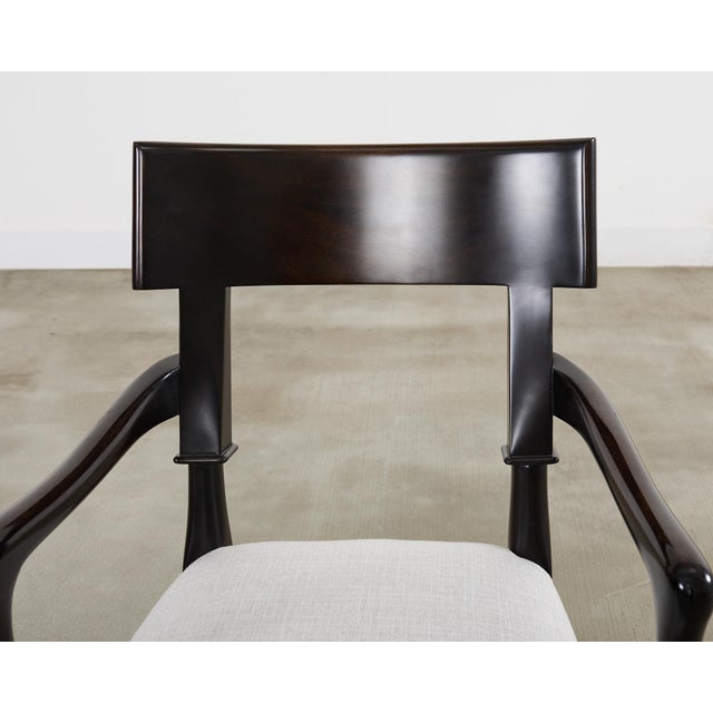 Wood Set of Five Christian Liaigre for Nobilis Mahogany Dining Chairs For Sale - Image 7 of 12